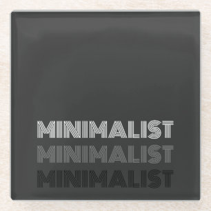 minimal simple modern text monochrome glass coaster