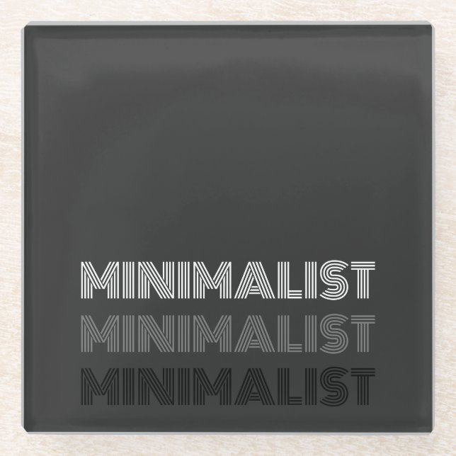 minimal simple modern text monochrome glass coaster (Front)