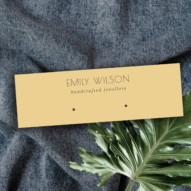Minimal Simple Ochre Yellow Muted Earring Mini Business Card (Creator Uploaded)