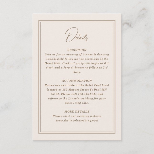 Minimal Simple Ornate Frame  Enclosure Card (Front)