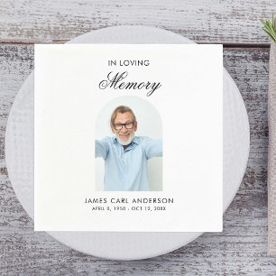 Minimal Simple Photo Arch Memorial Napkin