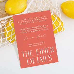 Minimal Simple Pink & White The Finer Details Enclosure Card