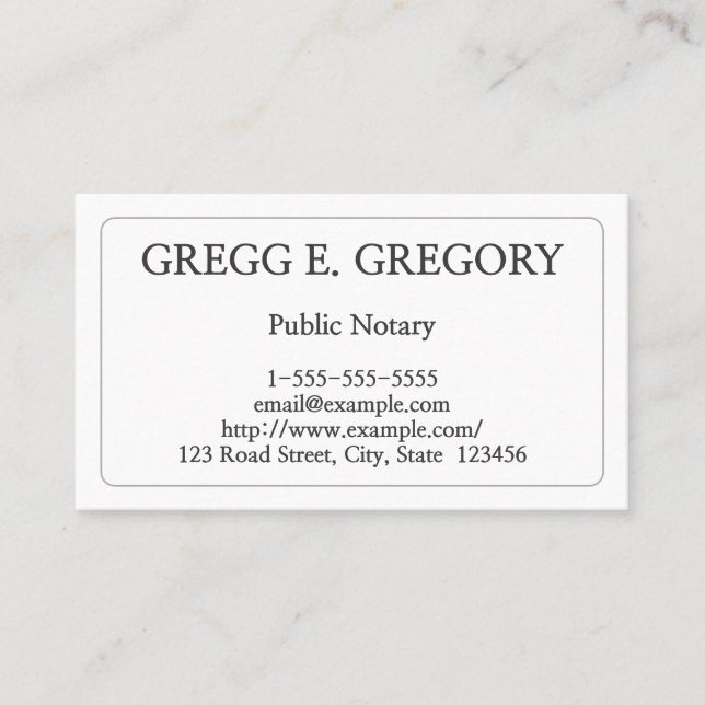 Minimal & Simple Public Notary Business Card (Front)