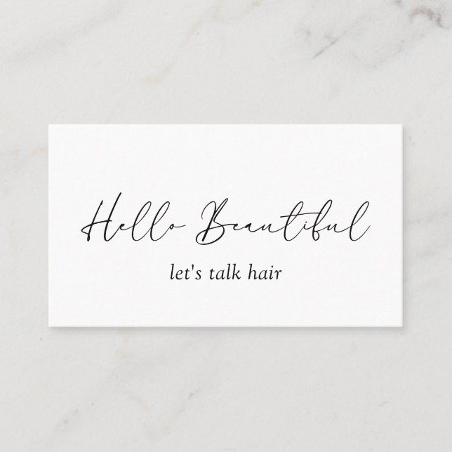 Minimal Simple QR Code Modern Hair Stylist Elegant Business Card (Front)