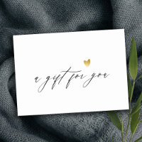  Minimal Simple Script Gold Heart Gift Certificate