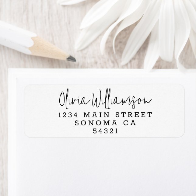 Minimal Simple Script Modern Return Address  Return Address Label (Insitu)