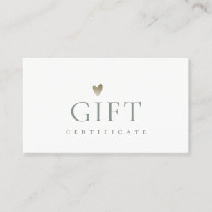 Minimal Simple Silver Foil Heart Gift Certificate