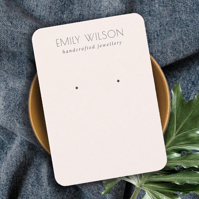 Minimal Simple Soft Blush Pink Earring Display Business Card (Creator Uploaded)