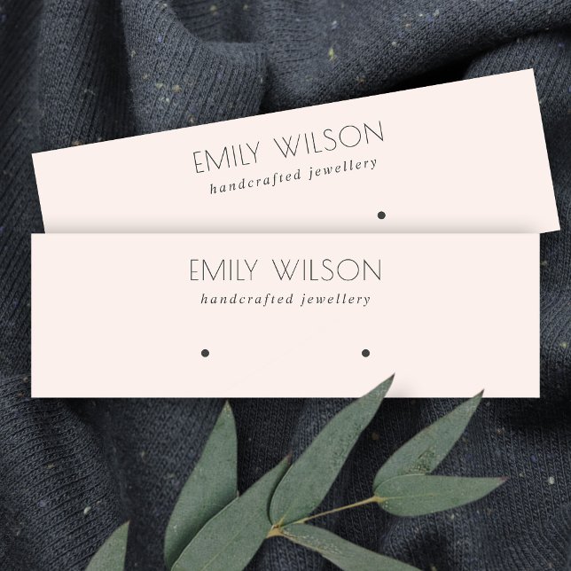 Minimal Simple Soft Blush Pink Earring Display Mini Business Card (Creator Uploaded)