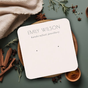 Minimal Simple Soft Blush Pink Earring Display Square Business Card