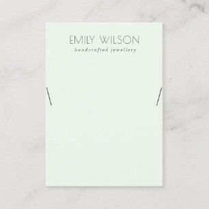 Minimal Simple Soft Green Aqua Necklace Display Business Card