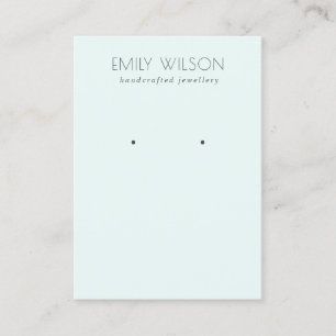 Minimal Simple Soft Sky Blue Aqua Earring Display Business Card
