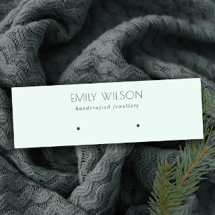 Minimal Simple Soft Sky Blue Aqua Earring Display Mini Business Card