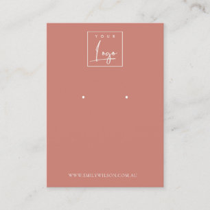 Minimal Simple Tomato Red Muted Earring Display Business Card