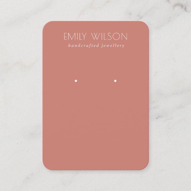 Minimal Simple Tomato Red Muted Earring Display Business Card (Front)