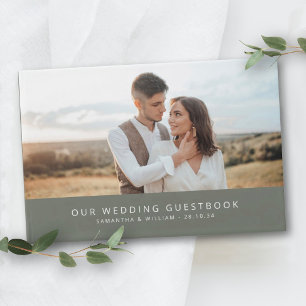 Minimal simple wedding photo guest book