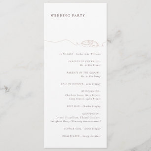 Minimal Simple Wedding Rings   Blush Pink Wedding  Program