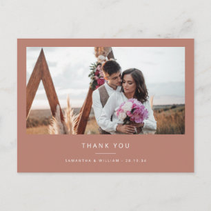 Minimal simple wedding thank you photo postcard