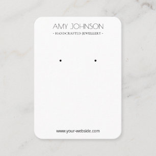 Minimal Simple White Earring display cards