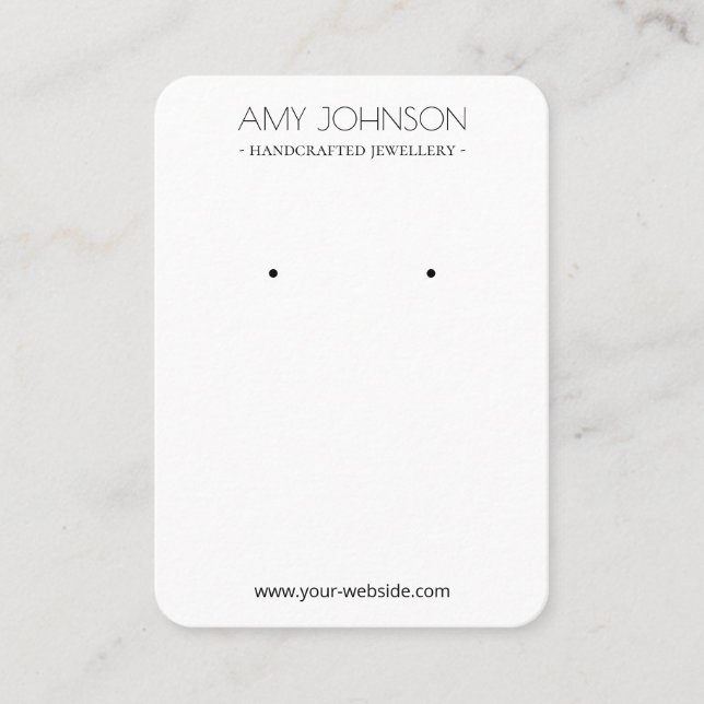 Minimal Simple White Earring display cards (Front)