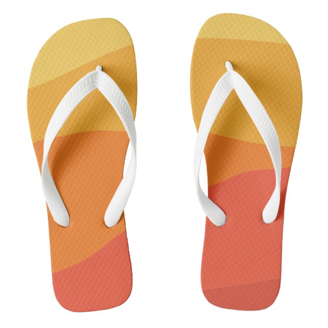 Minimal Simple Yellow Orange Red Summer Thongs (Footbed)