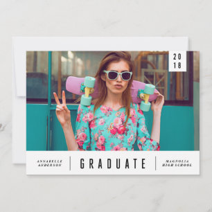 Minimal Sleek Graduation Photo Announcement