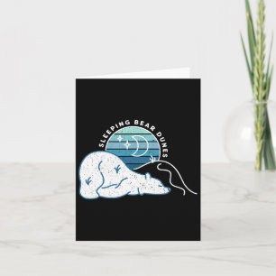 Minimal Sleeping Bear Dunes Retro Sunset Michigan Card