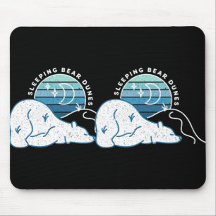 Minimal Sleeping Bear Dunes Retro Sunset Michigan Mouse Pad