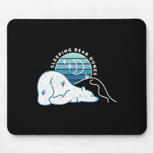 Minimal Sleeping Bear Dunes Retro Sunset Michigan Mouse Pad