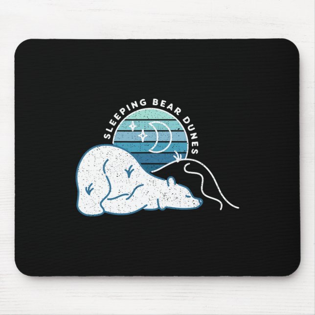 Minimal Sleeping Bear Dunes Retro Sunset Michigan  Mouse Pad (Front)