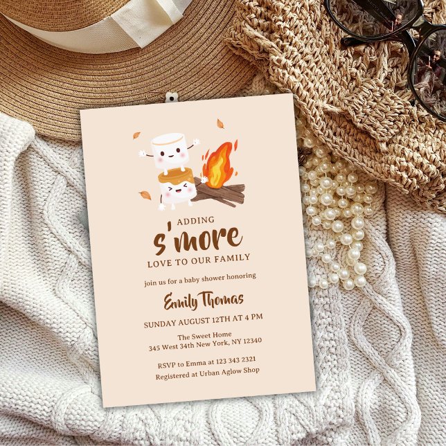 Minimal S'more Love Rustic Campfire Baby Shower Invitation (Minimal S'more Love Rustic Campfire Baby Shower Invitation)