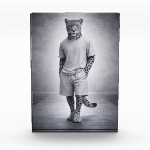 Minimal Snow Leopard Streetwear Illustration Photo Block