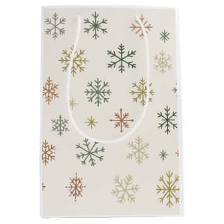 Minimal Snowflakes Seamless Pattern Medium Gift Bag