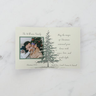 Minimal Snowy Christmas Tree Winter Watercolor Holiday Card