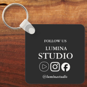 Minimal Social Media Handle Key Ring