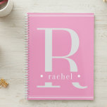 Minimal Soft Pink & White Monogram Planner<br><div class="desc">This simple yet elegant design adds style and grace to your desk with its dark, elegant minimal design in soft rose pink and white. Elegant, modern and understated, it's the perfect way to keep your days organised. Personalised with a name and initial, it makes a great bridal shower, Christmas or...</div>