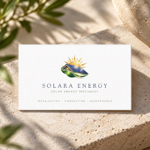 Minimal Solar Energy Specialist Business Card