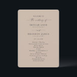 Minimal Solid Taupe Beige Wedding Ceremony Program<br><div class="desc">Minimal Solid Taupe Beige Wedding Ceremony Program. This modern minimal Order of Services Card is simple classic and elegant with a plain solid background colour and a pretty signature script calligraphy font with tails. Shown in the Taupe Beige Colorway. Available in several colour options, or feel free to edit the...</div>