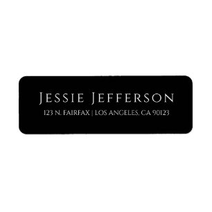 Minimal Sophisticated   Black Return Address Label