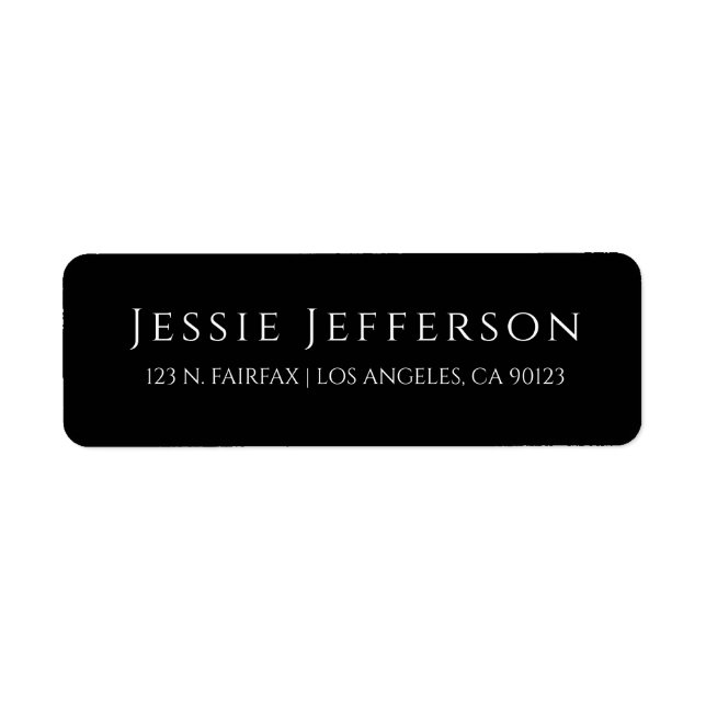 Minimal Sophisticated | Black Return Address Return Address Label (Front)