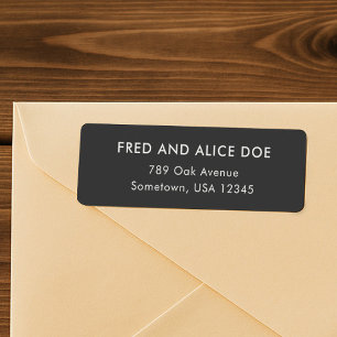Minimal Sophisticated Black Wedding Return Address Label