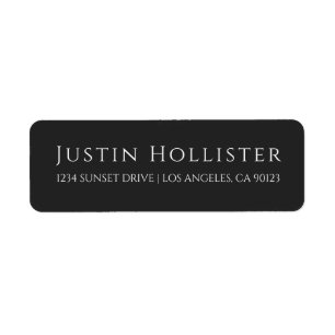 Minimal Sophisticated   Charcoal Return Address Label