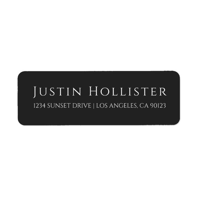 Minimal Sophisticated | Charcoal Return Address Label (Front)