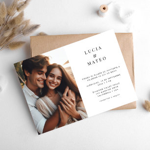 Minimal Spanish Wedding Photo Invitation