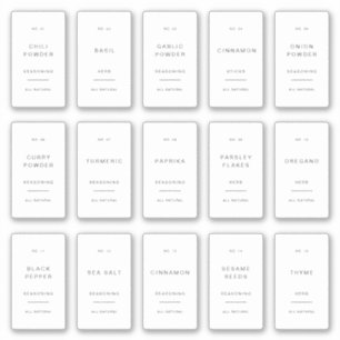 Minimal Spice Jar Labels Pantry Storage Stickers
