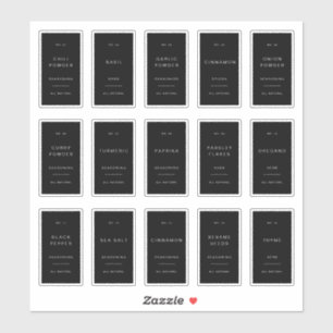 Minimal Spice Jar Labels Pantry Storage Stickers