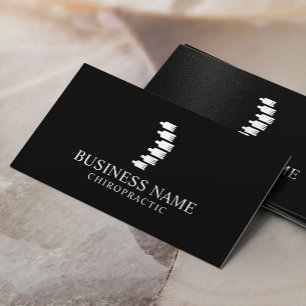 Minimal Spine Logo Chiropractor Chiropractic Plain Business Card