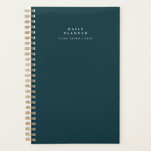 Minimal Spiral Teal Daily Planner 