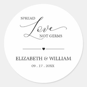 Minimal Spread Love Not Germs Hand Sanitizer Favou Classic Round Sticker