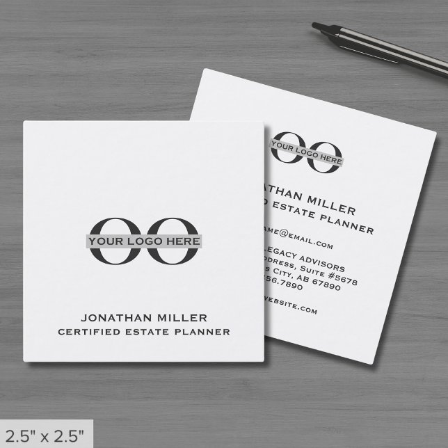 Minimal Square Business Cards with Custom Logo (Creator Uploaded)